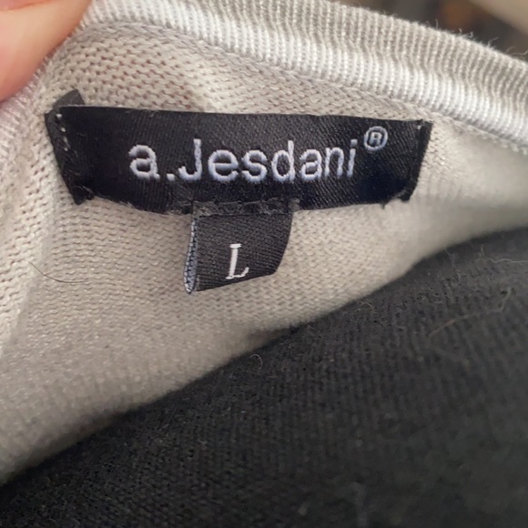 Grey long sleeve button down cardigan sweater.  Size large - Picture 2 of 2